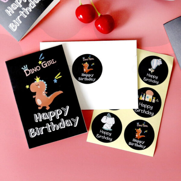 6pcs/sets Happy Birthday Card Cute Cartoon Dinosaur Cake Gift Postcard with Envelope Sticker Birthday Party Invitation Greeting Card. 2024 - US $5.99