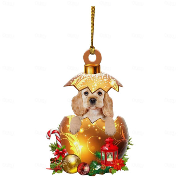 Christmas Dog Ornament,Acrylic 2D Flat Printed Xmas Tree Ornament and Car Rear View Mirror Accessories for Dog Lover 2025 - US $2.99